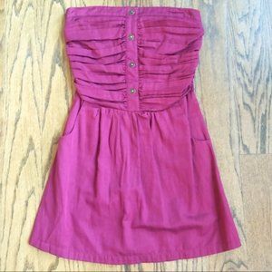 Hawks (UO) Red Strapless Minidress w/ Buttons